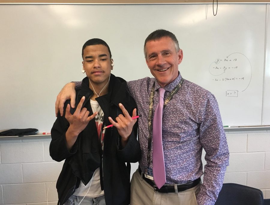 Tylil Jackson, also known as Lil Durag (left), with math teacher Mr. Sassaman (right).						