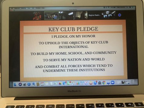 Students recite the Key Club Pledge.