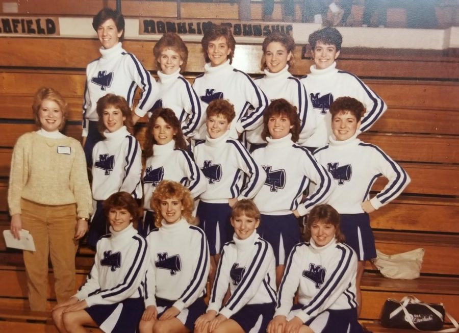 Jerry Guttman (far left) with the 1984-85 MTHS Cheerleading team. Photo courtesy of Jerry Guttman