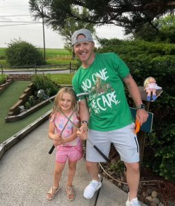 Mr. Michaud with his daughter, Elowen