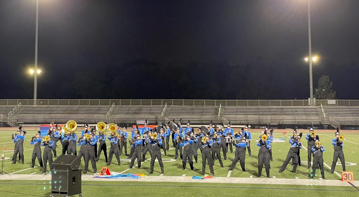 Manheim Township Marching Band performs their show, “Color Our World,” at their “Showcase in Sight and Sound.” Photo by Rachel Zellers.