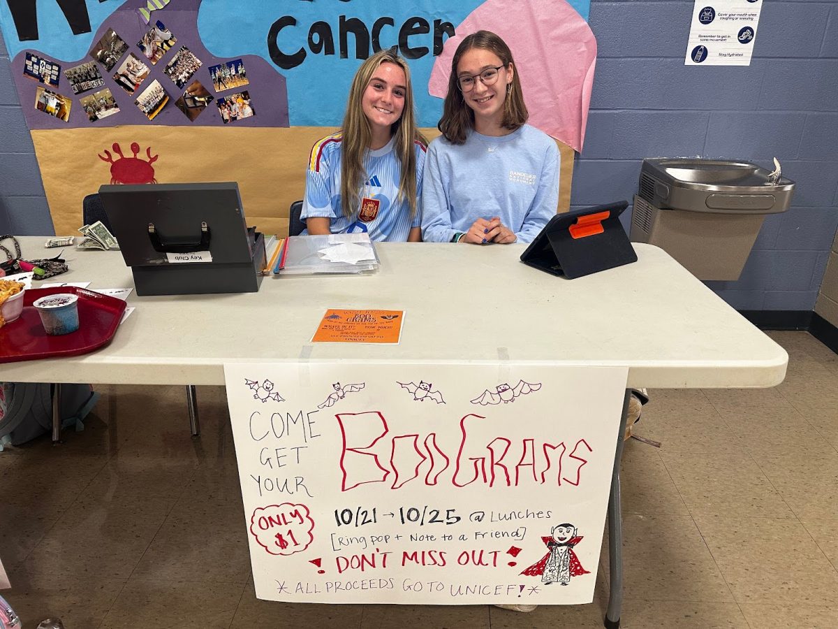 MT Key Club members selling Boo- Grams, which will be sold at lunches from Oct. 21-25.