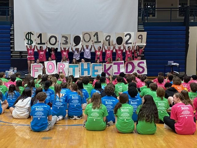 Mini-THON announces the total amount raised this year. Image via Shawn Robbins.
