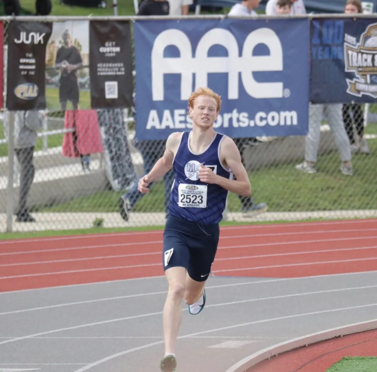 Cole Stevens running in the 1600m final at the PIAA State Track and Field Championships.
Photo credit to Coach Robin Shugarts